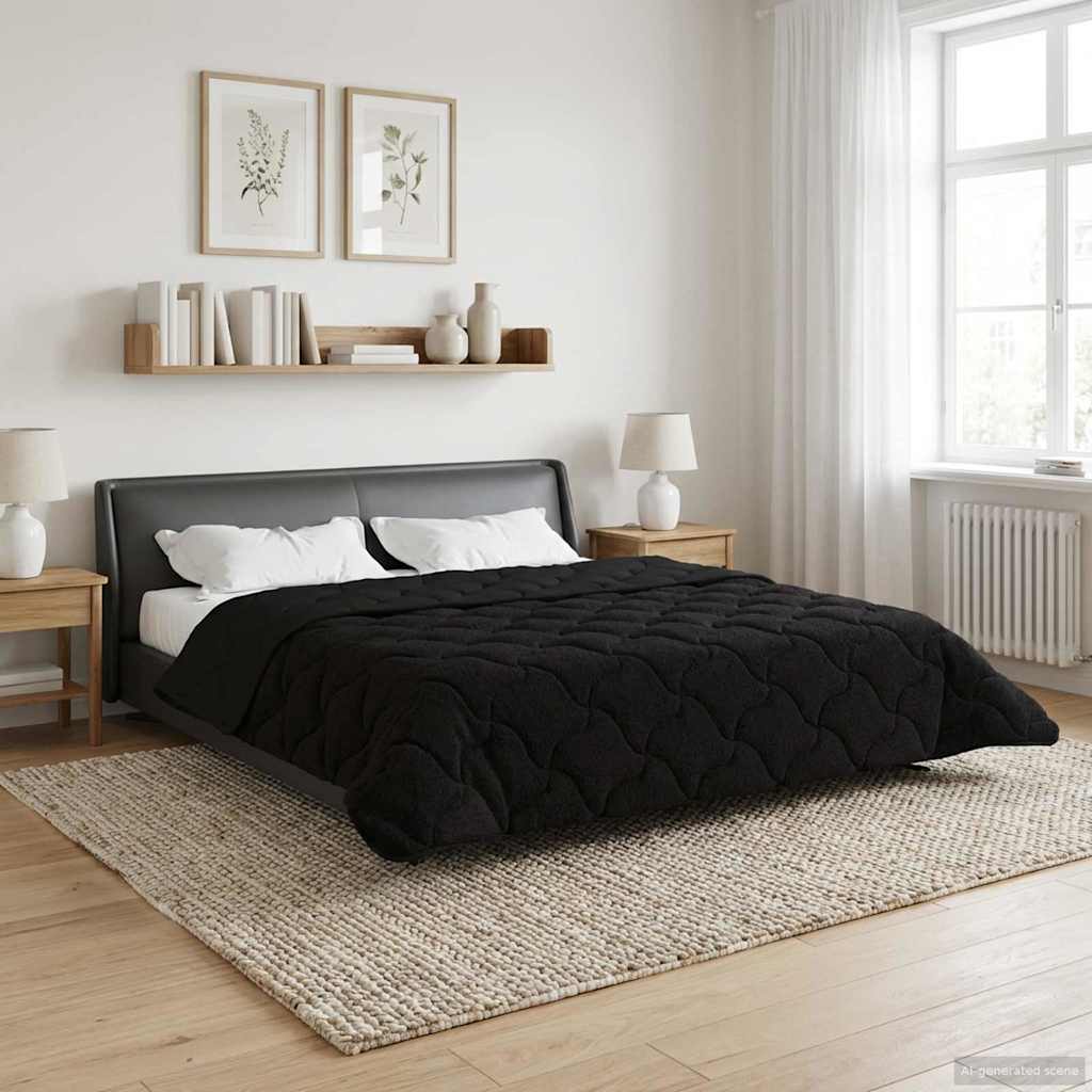 Winterbettdecke 200 x 220 cm Winter Schwarz Atmungsaktiv