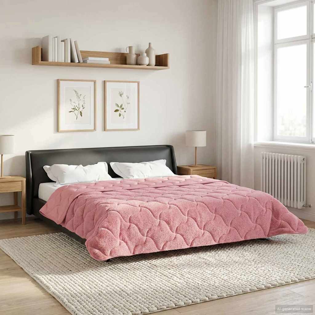 Winterbettdecke 220 x 260 cm Winter Rosa Atmungsaktiv