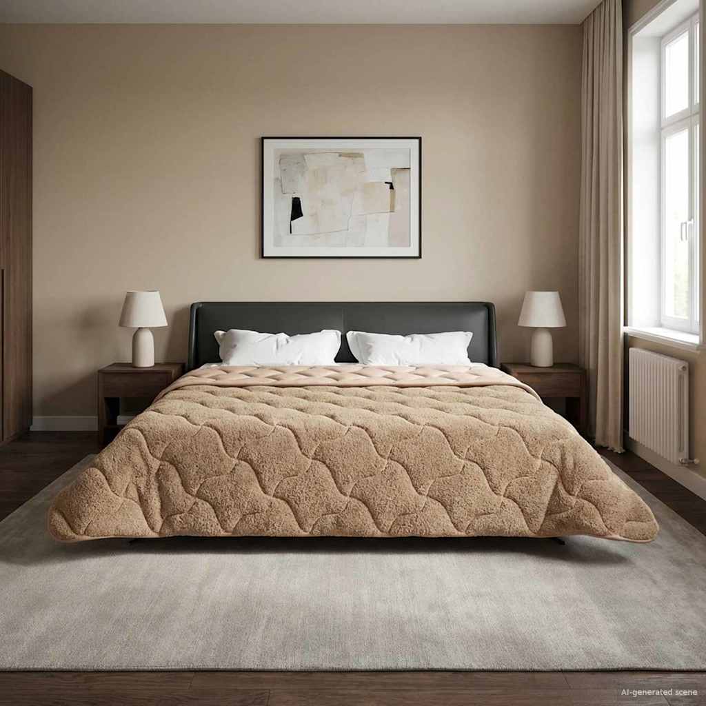 Winterbettdecke 200 x 200 cm Winter Taupe Atmungsaktiv