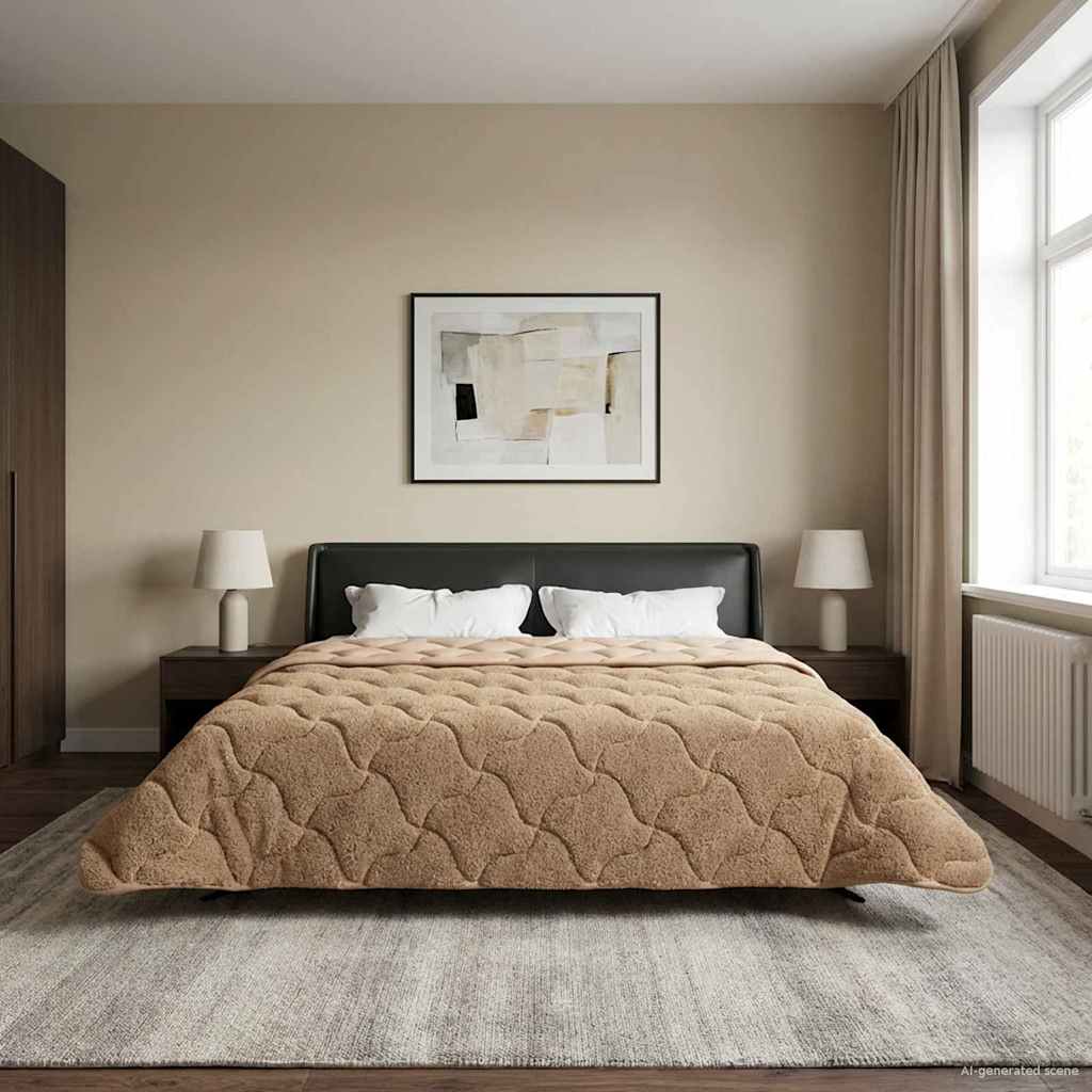 Winterbettdecke 200 x 240 cm Winter Taupe Atmungsaktiv