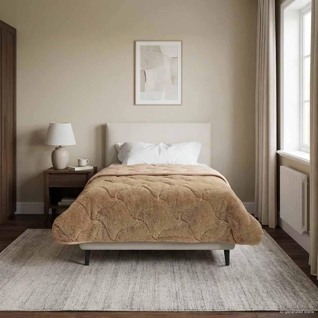 Winterbettdecke 135 x 220 cm Winter Taupe Atmungsaktiv