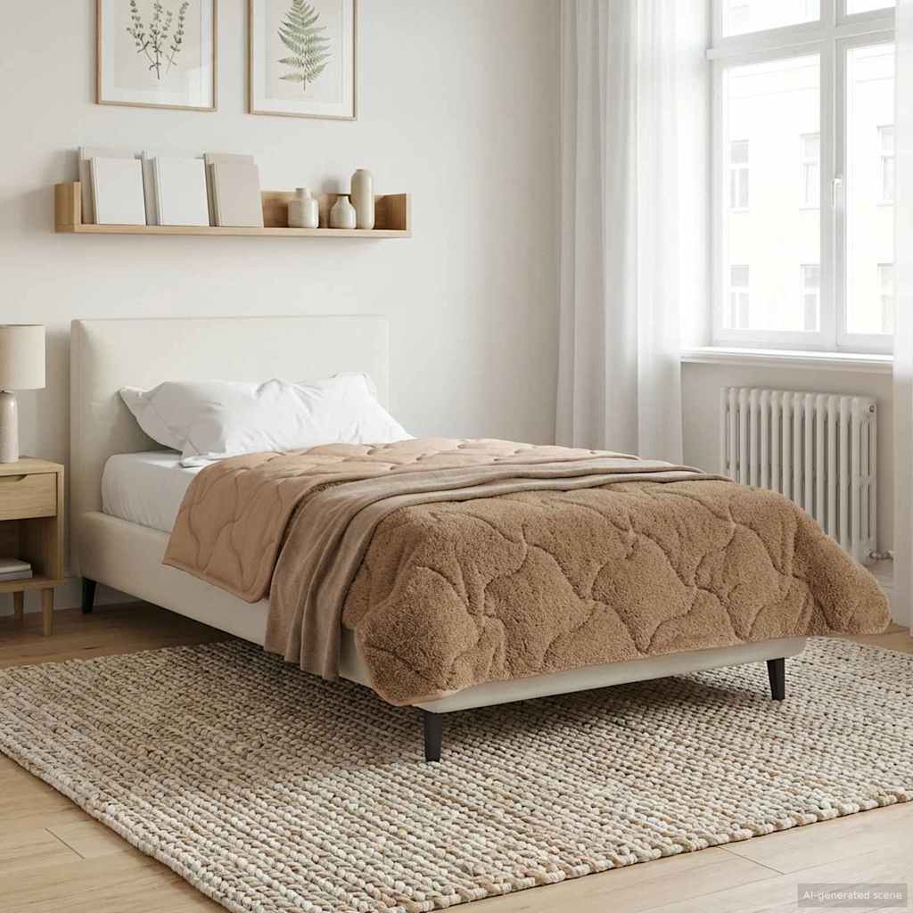 Winterbettdecke 155 x 220 cm Winter Taupe Atmungsaktiv