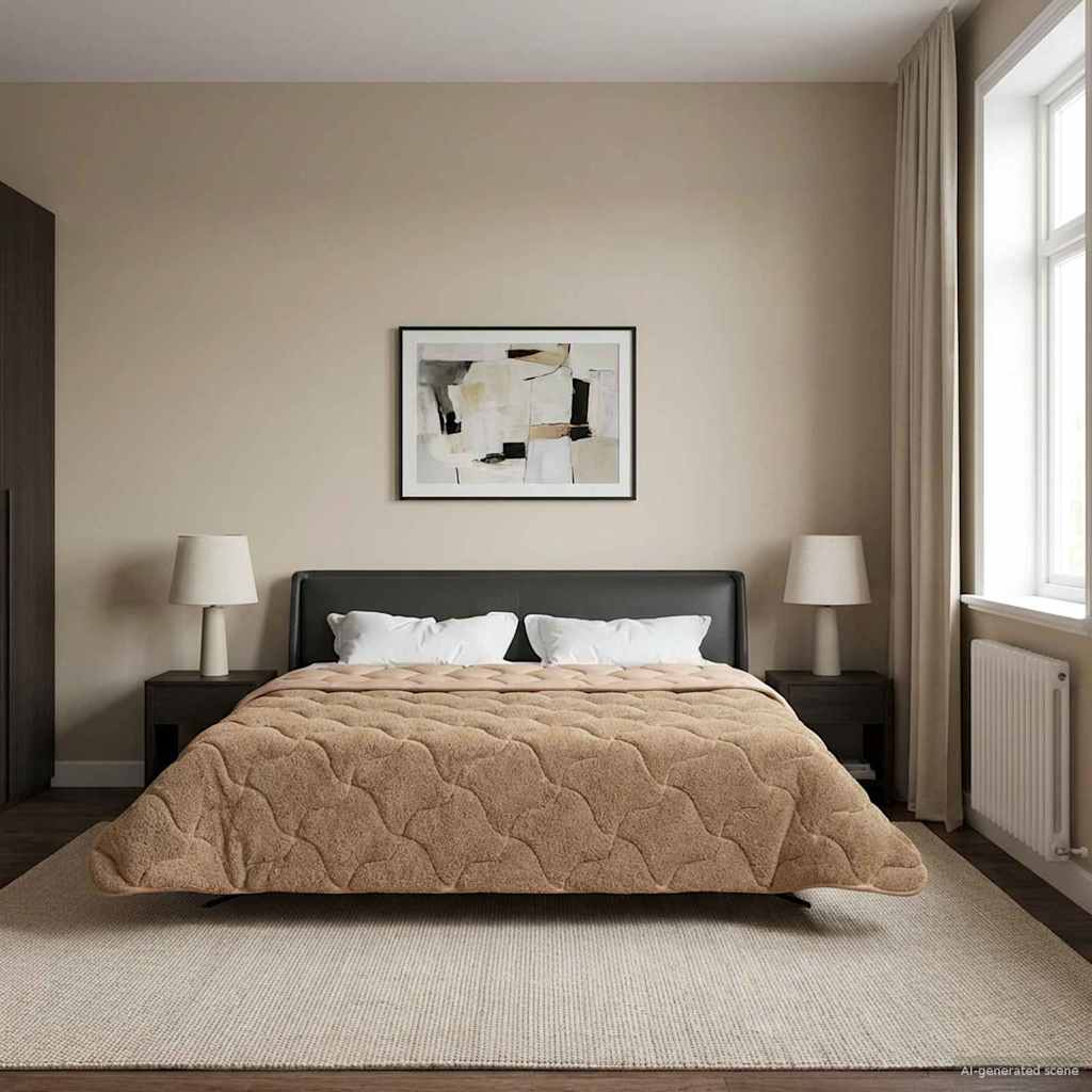 Winterbettdecke 200 x 220 cm Winter Taupe Atmungsaktiv