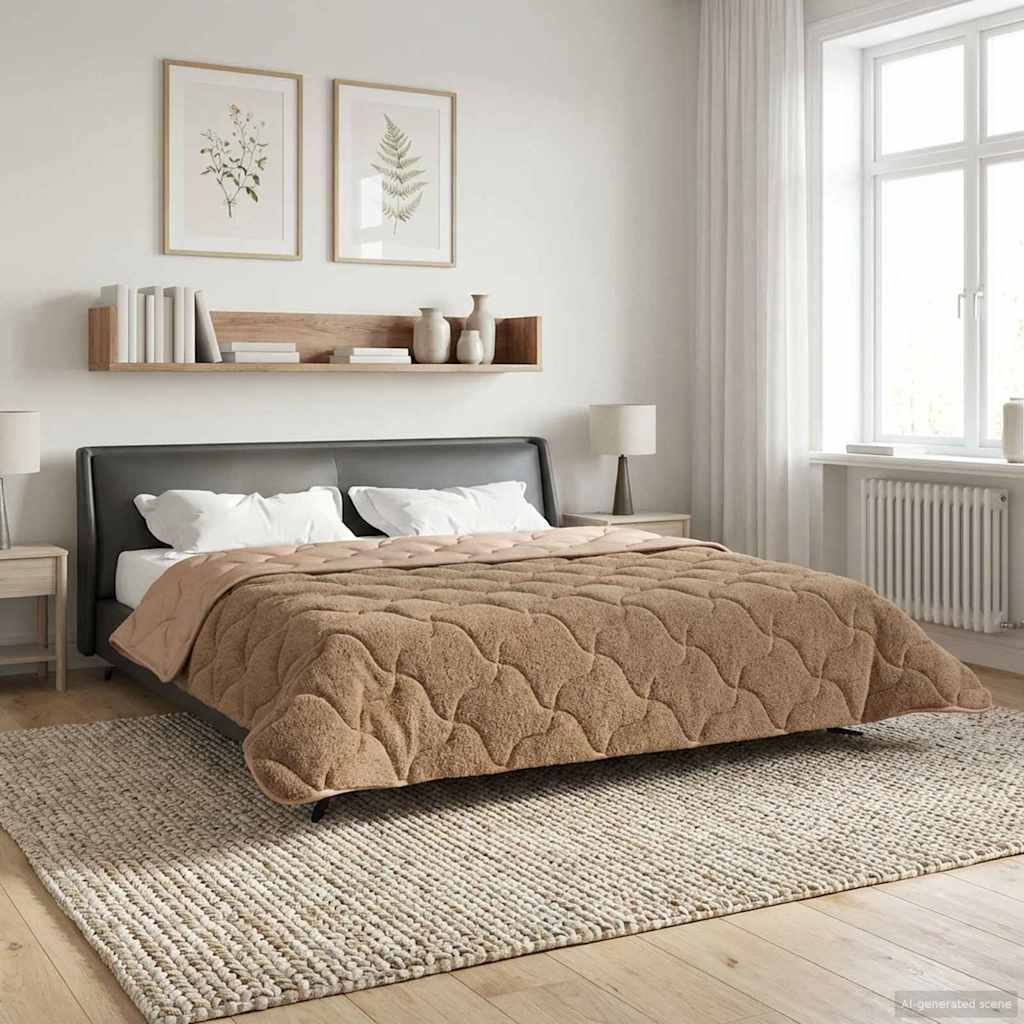 Winterbettdecke 220 x 240 cm Winter Taupe Atmungsaktiv