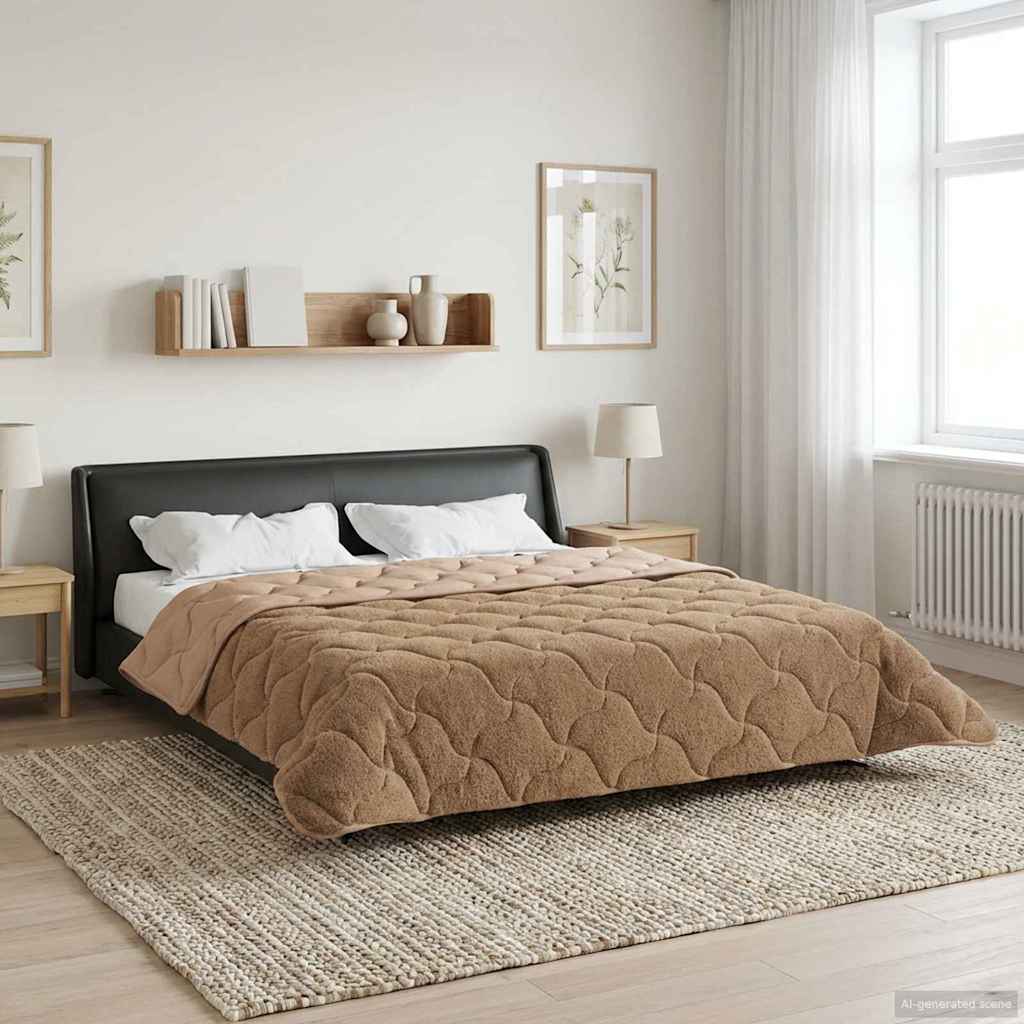 Winterbettdecke 220 x 260 cm Winter Taupe Atmungsaktiv