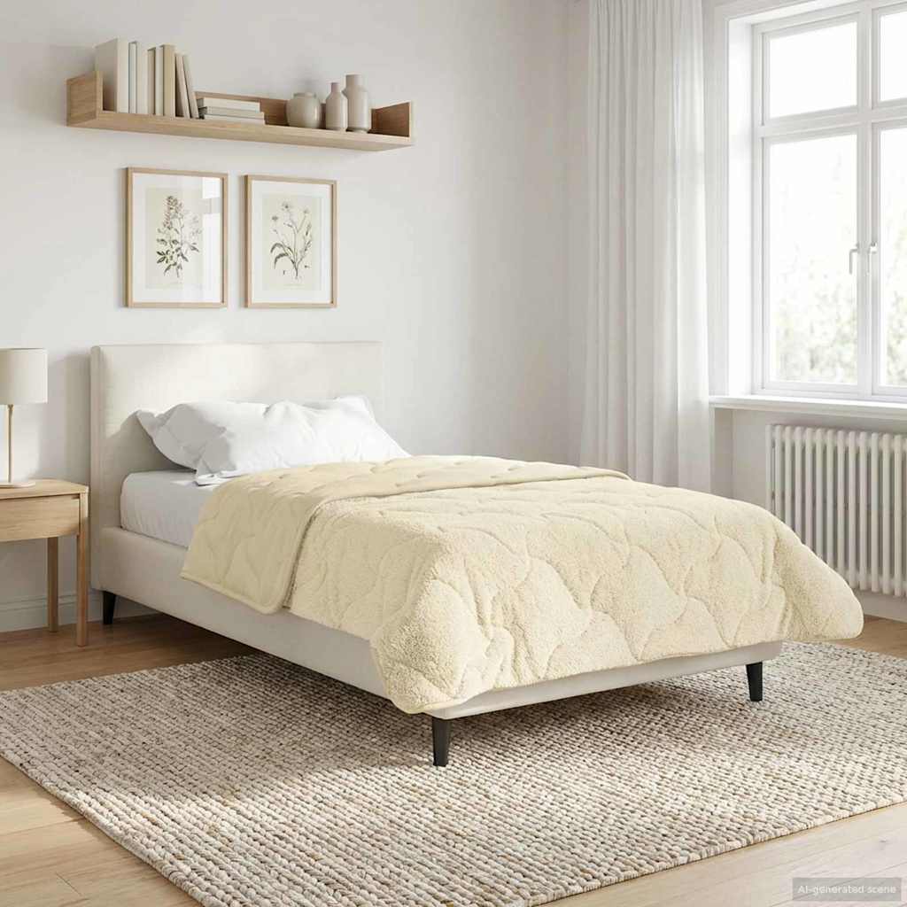 Winterbettdecke 140 x 200 cm Winter Creme Atmungsaktiv