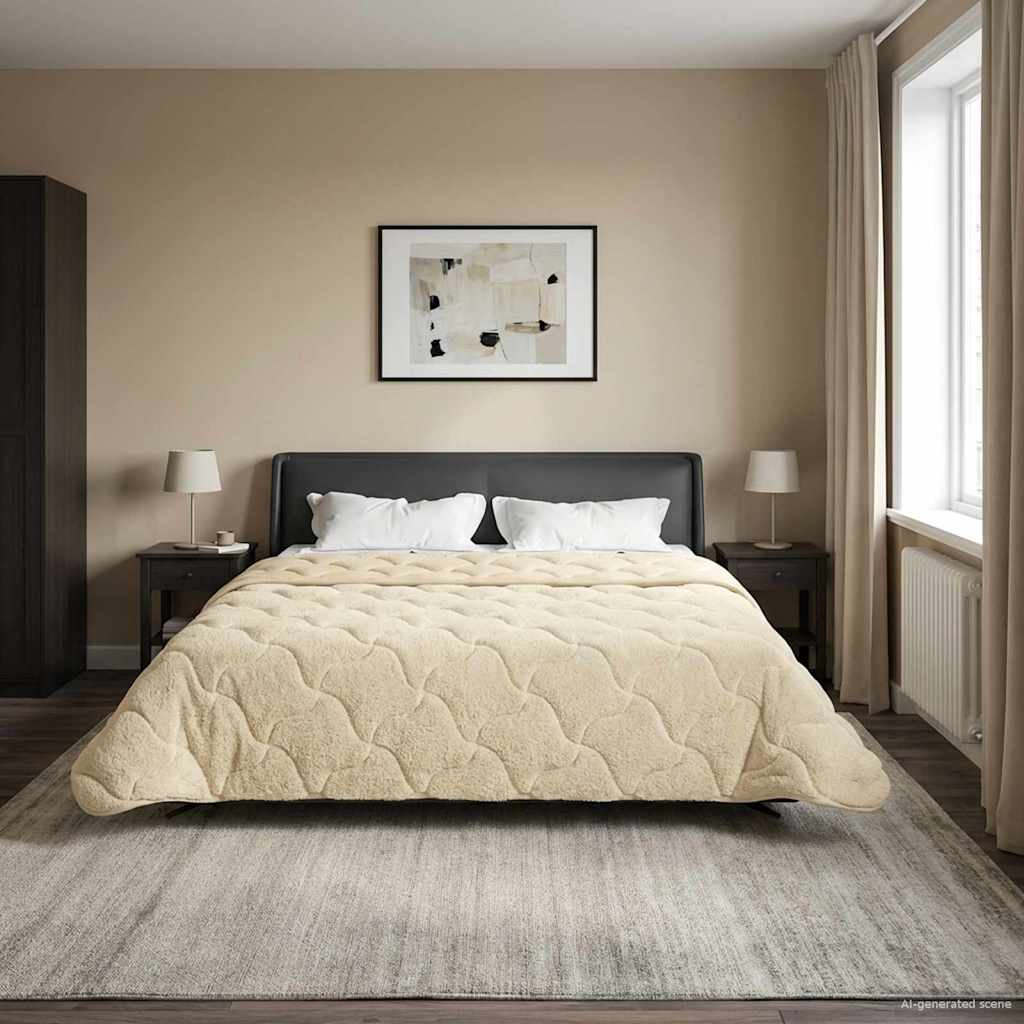Winterbettdecke 200 x 200 cm Winter Creme Atmungsaktiv