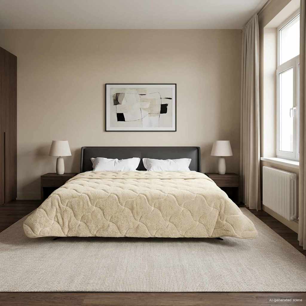Winterbettdecke 200 x 240 cm Winter Creme Atmungsaktiv
