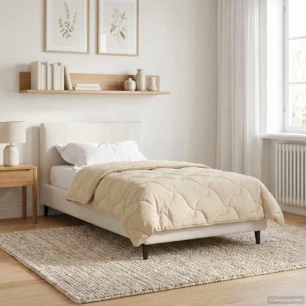 Winterbettdecke 135 x 220 cm Winter Creme Atmungsaktiv