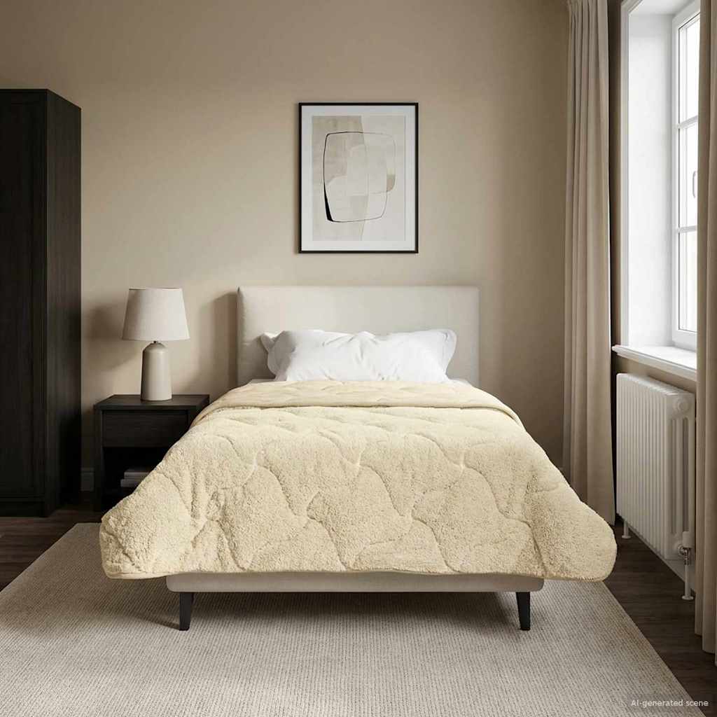 Winterbettdecke 140 x 220 cm Winter Creme Atmungsaktiv