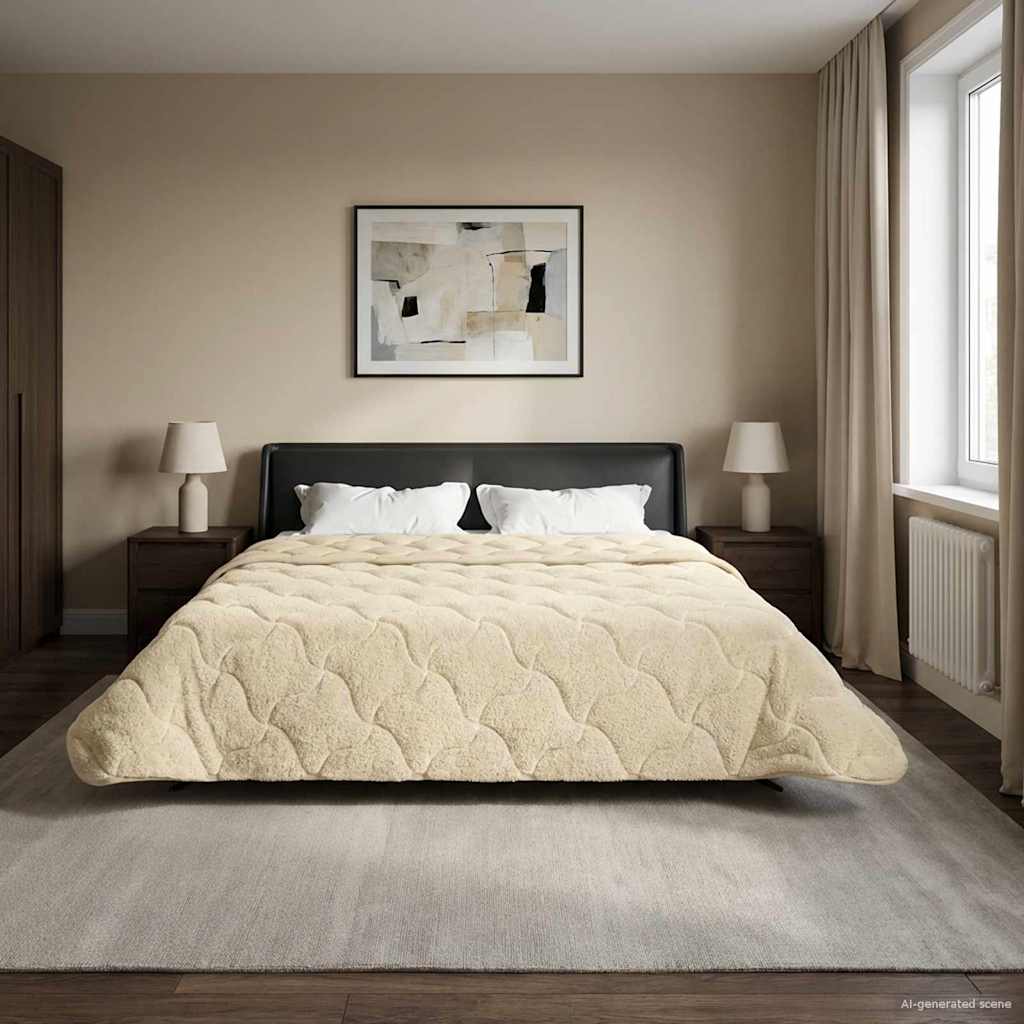 Winterbettdecke 200 x 220 cm Winter Creme Atmungsaktiv