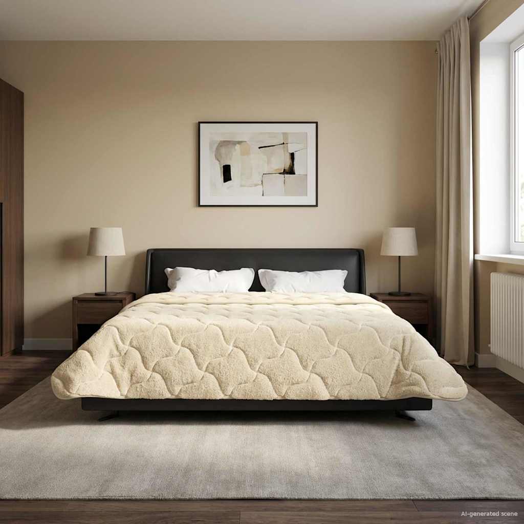 Winterbettdecke 220 x 240 cm Winter Creme Atmungsaktiv
