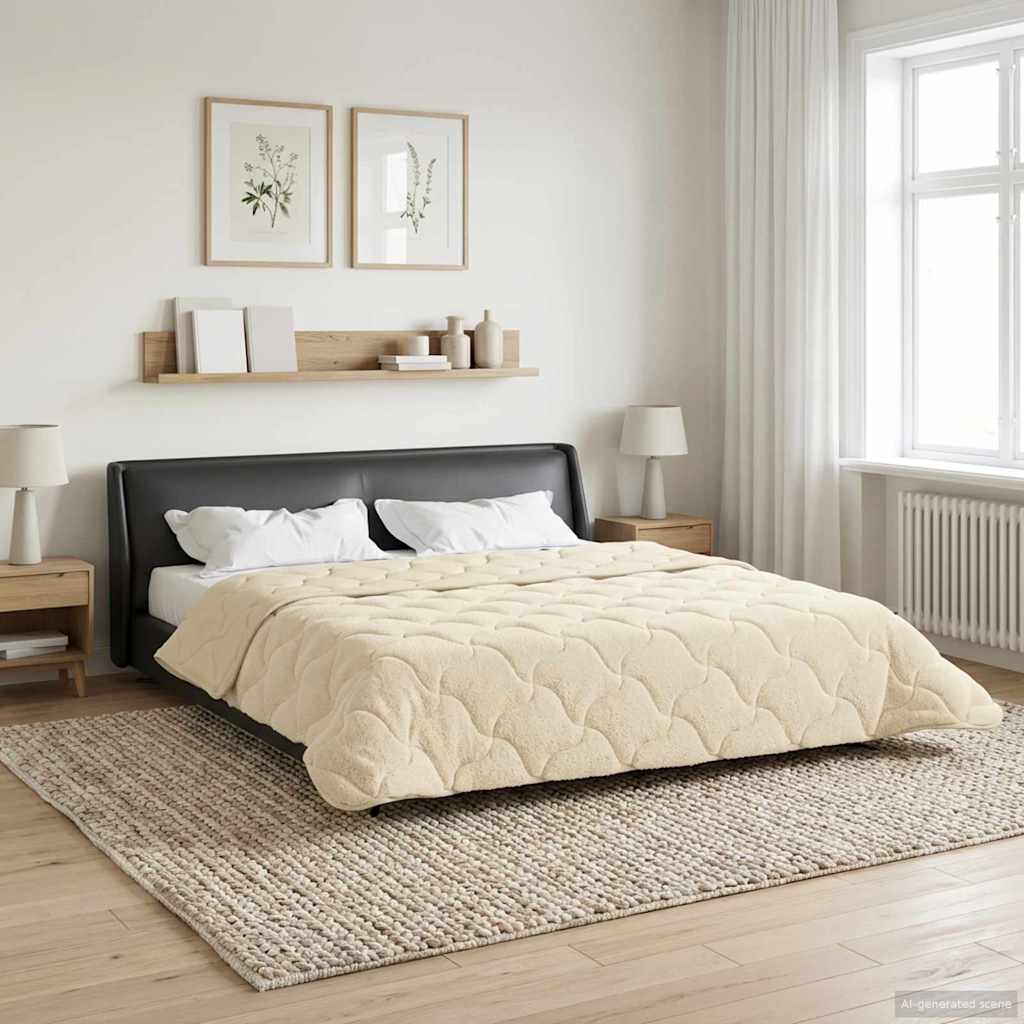 Winterbettdecke 220 x 260 cm Winter Creme Atmungsaktiv