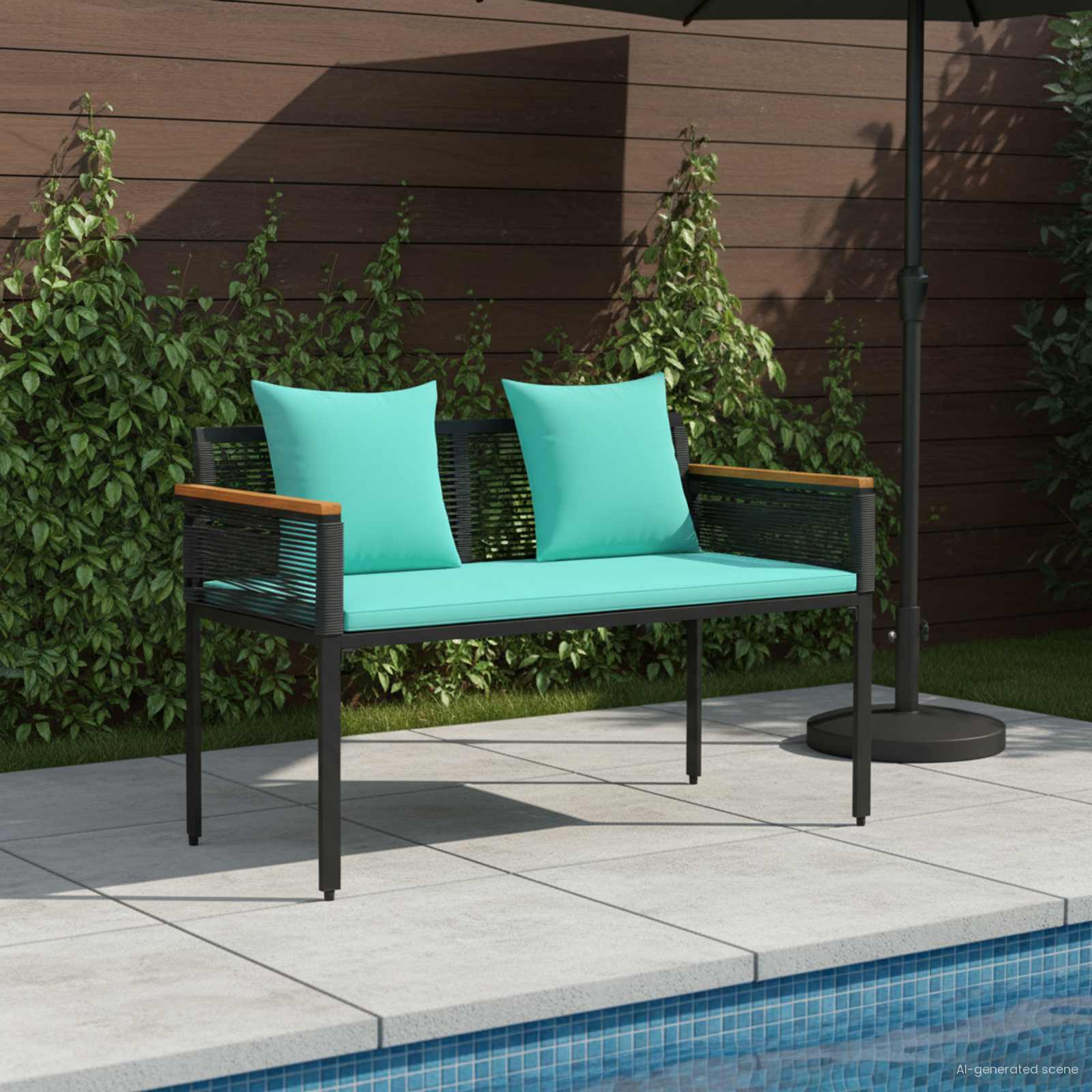 Bank Outdoor 2 -Seater 117 x 54 x 74,5 cm Poly-Rattan