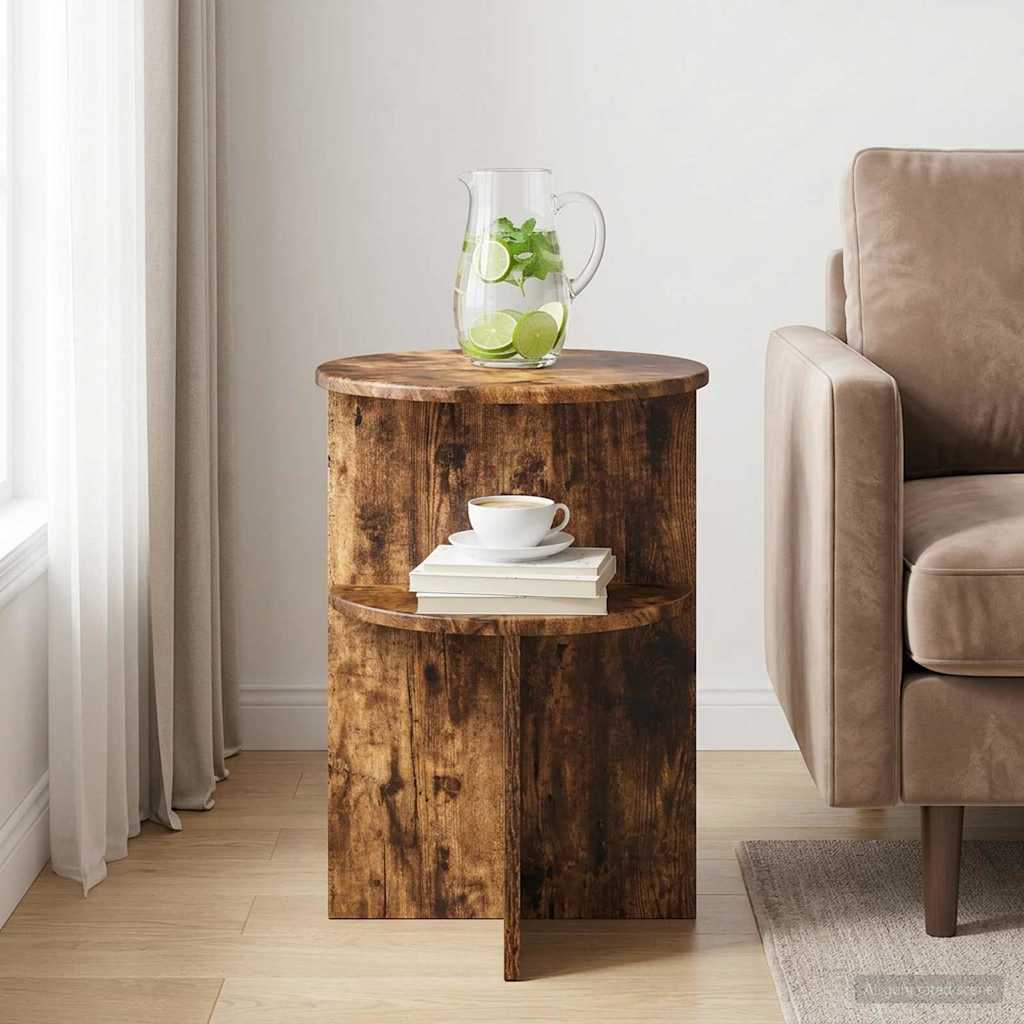Beistelltisch Geräucherte Eiche Ø 39,5 x 55 cm Holzwerkstoff