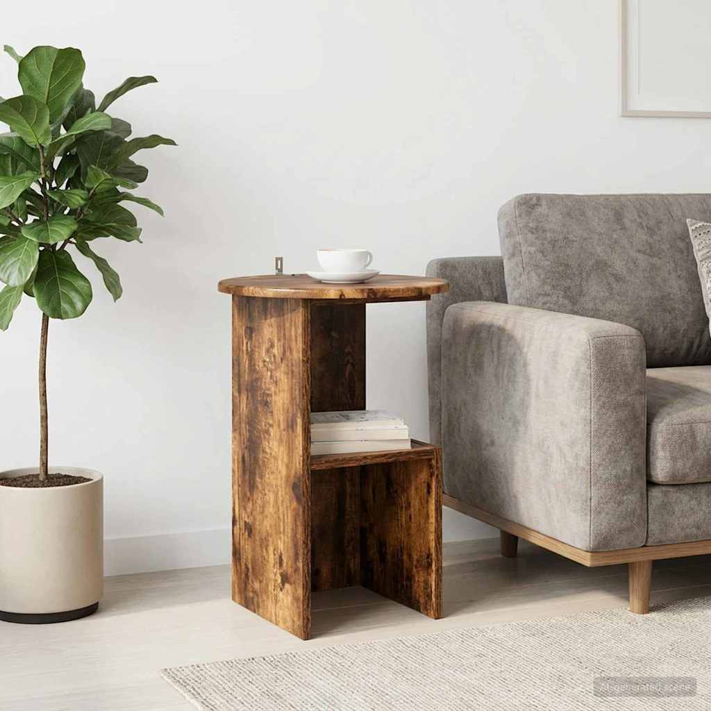 Beistelltisch Räuchereiche Ø 39,5 x 55 cm Holzwerkstoff