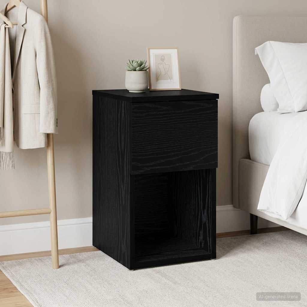 Bettschrank Schwarz Eichen-Optik 29 x 31,5 x 49 cm