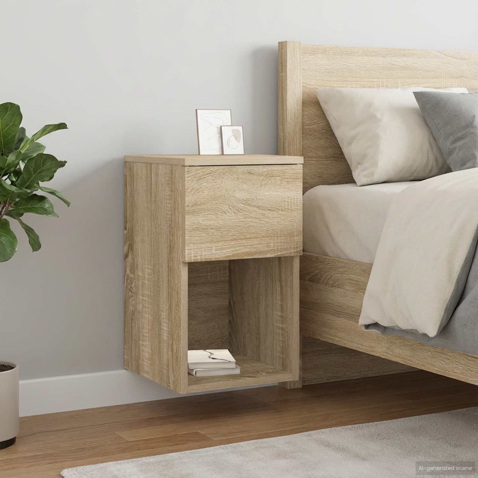Bettschrank 2 Stk. Sonoma-Eiche 29 x 31,5 x 49 cm Holzwerkstoff