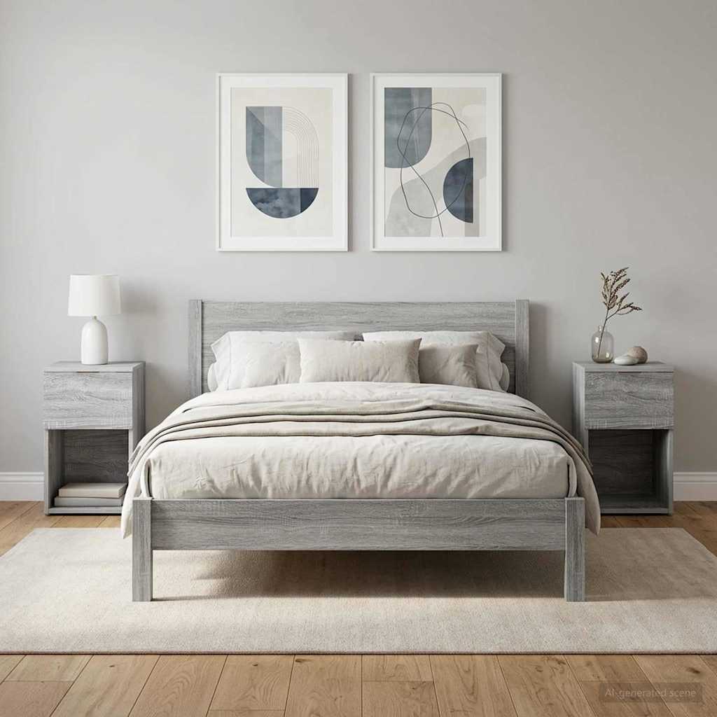 Bettschrank 2 Stk. Sonoma-Grau 29 x 31,5 x 49 cm Holzwerkstoff
