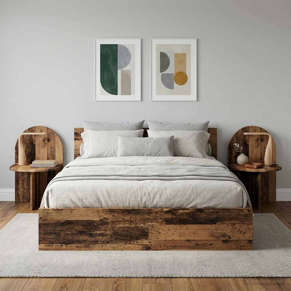 Nachttisch 2 stk. Altholz 48 x 49 x 65 cm Holzwerkstoff
