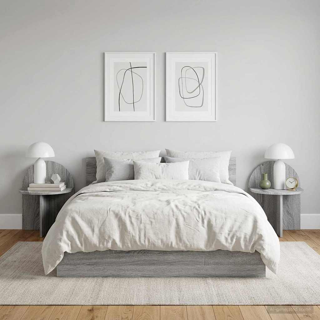 Nachttisch 2 stk. Graues Sonoma 40 x 35,5 x 45,5 cm