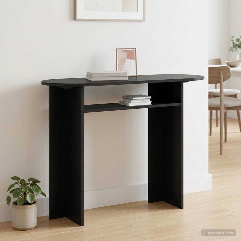 Konsolentisch Schwarz Eichen-Optik 100 x 39,5 x 75 cm