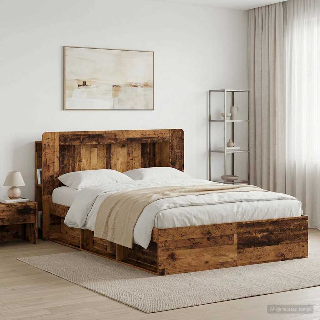 Kopfteil Schrank mit Speicher Altholz Holzwerkstoff
