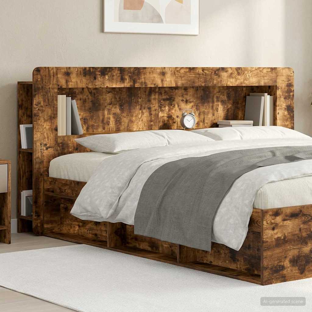 Kopfteil Schrank mit Speicher Geräucherte Eiche Holzwerkstoff