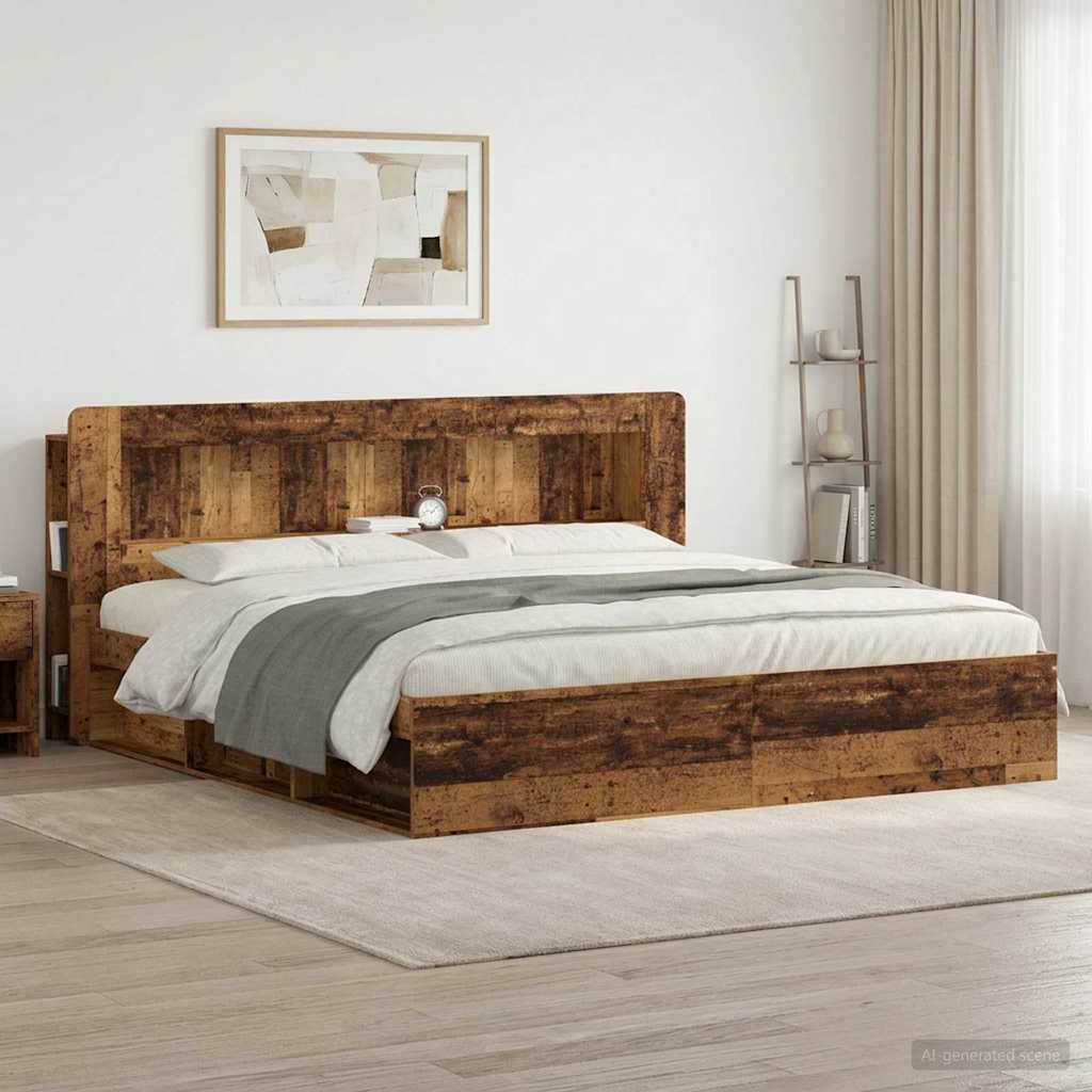 Kopfteil Schrank mit Speicher Altholz Holzwerkstoff