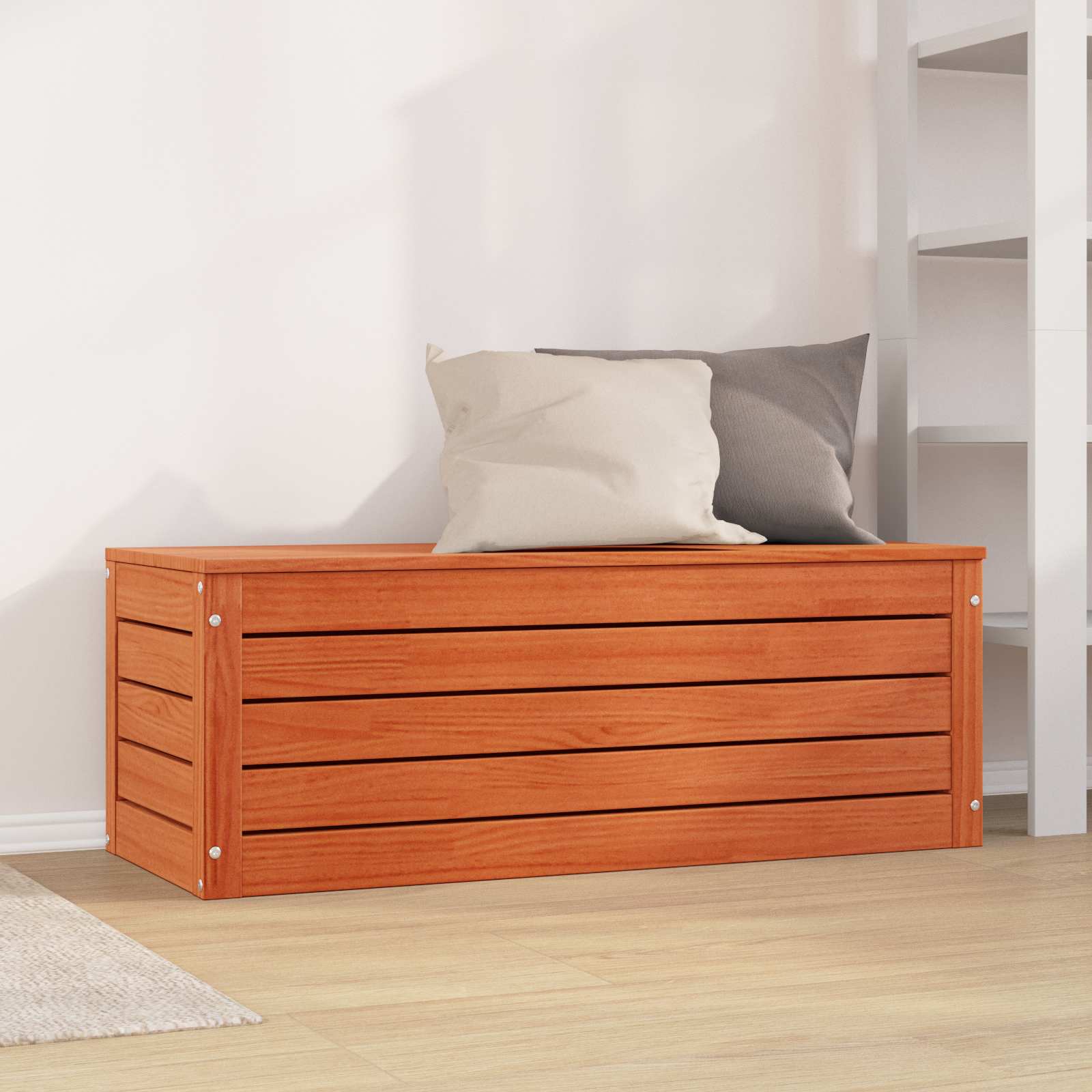 Aufbewahrungsbox mit Speicher Wachsbraun 109 x 36,5 x 33 cm