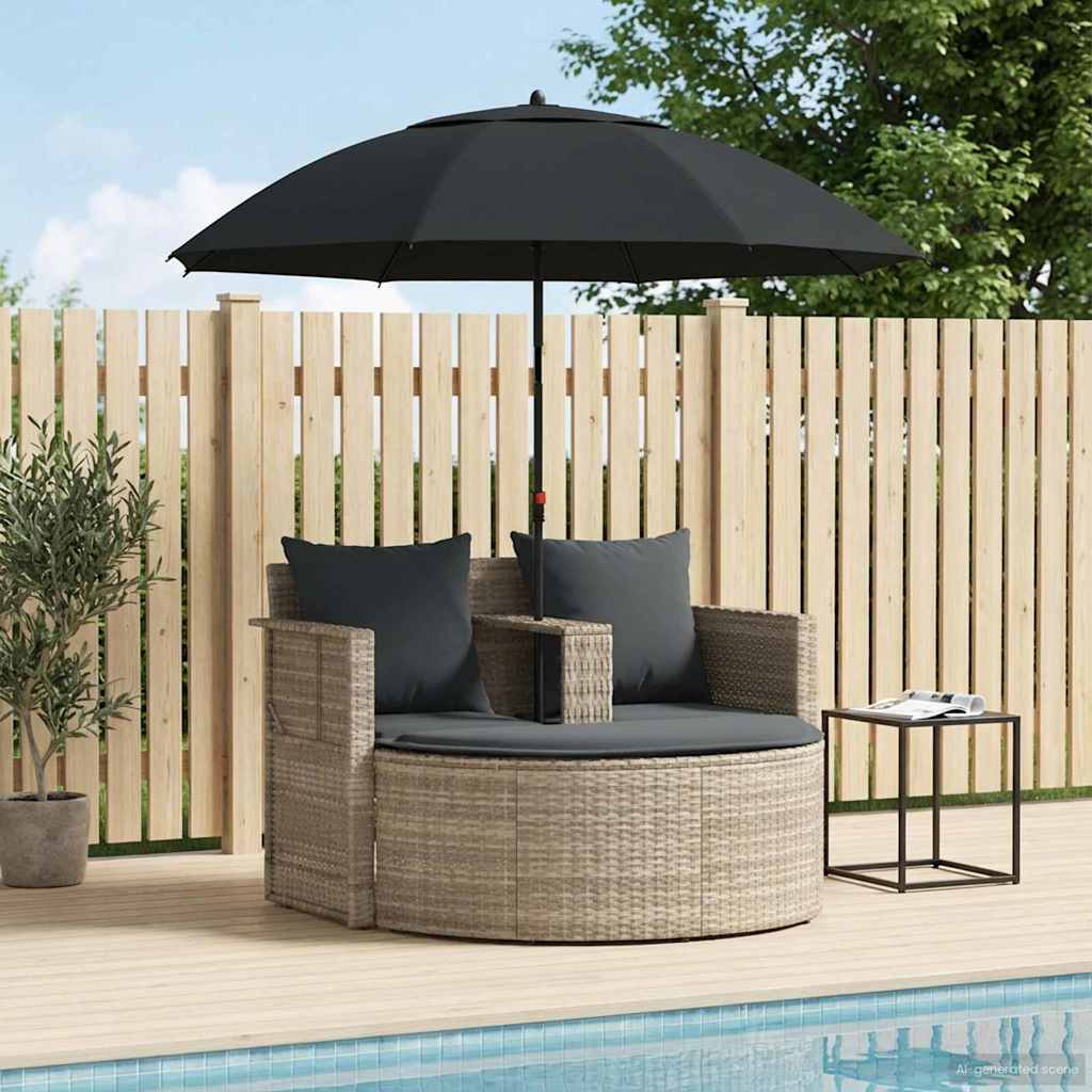 Garten-Sofa 8 stk. Poly-Rattan Hellgrau und Dunkelgrau