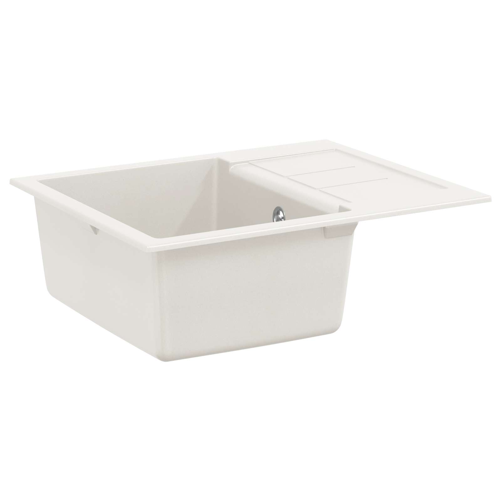 Waschbecken Weiß 620 x 500 mm 80% Quarz und 20% Harz