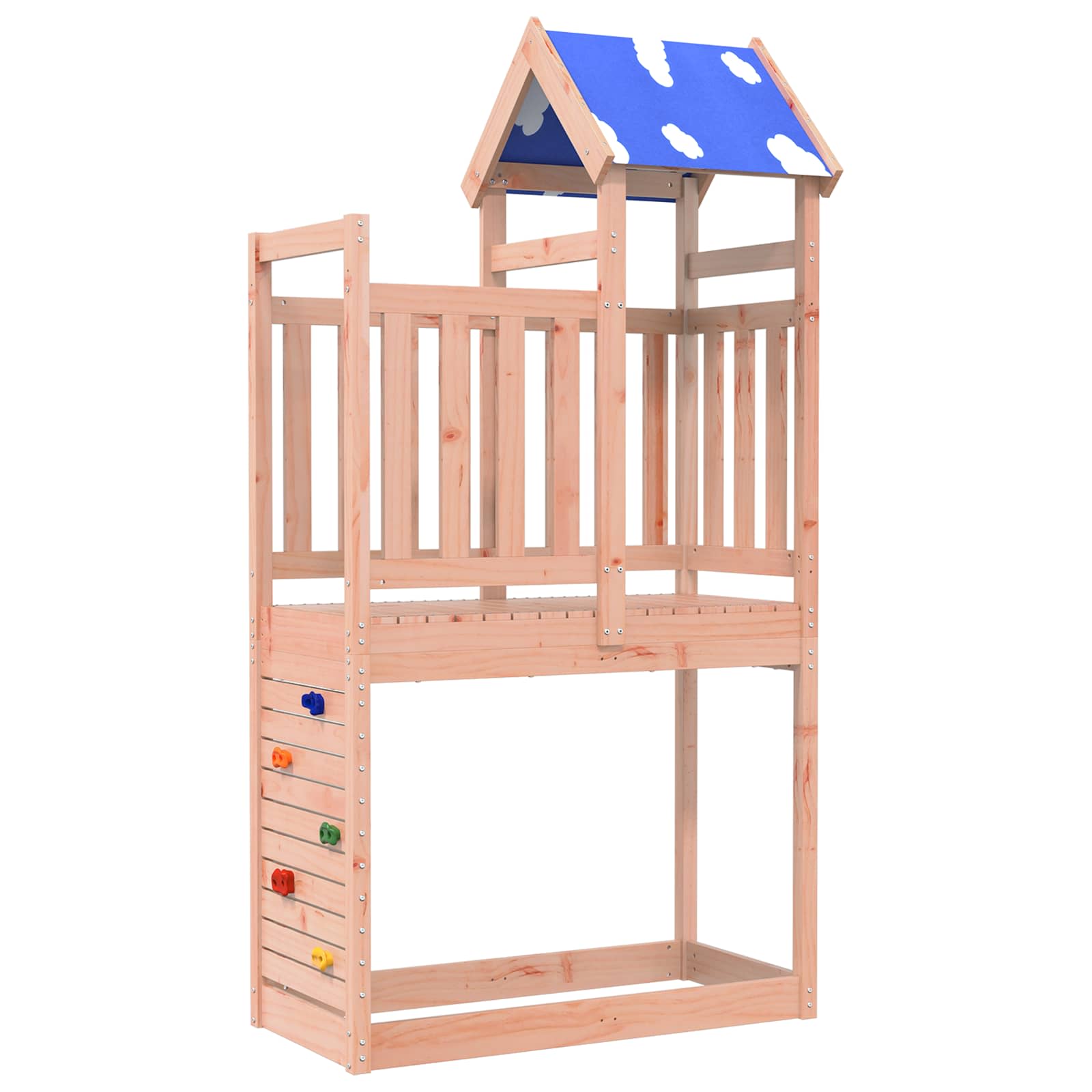 Spielturm Braun 110,5 x 52,5 x 215 cm Massives Douglasienholz