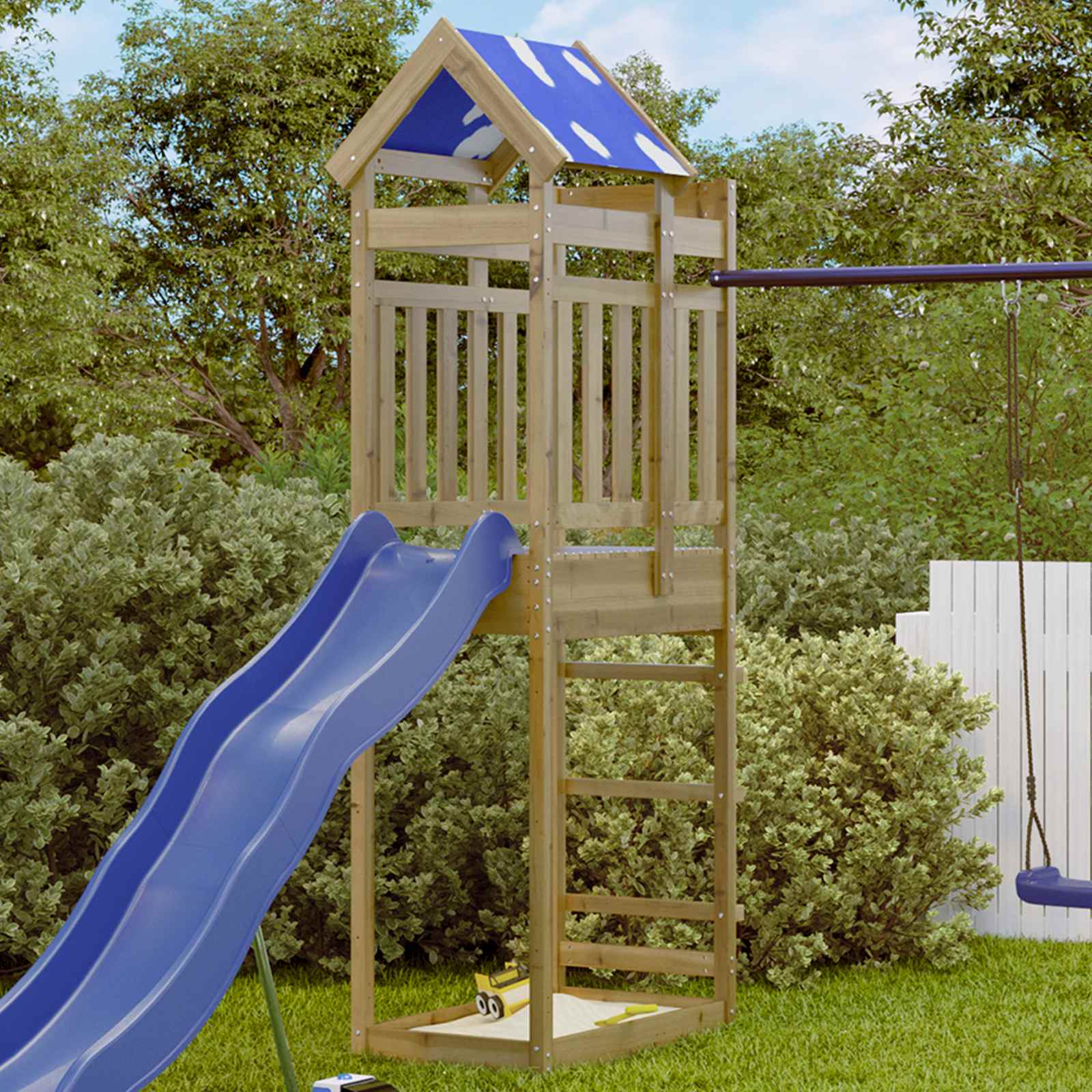 Spielturm Braun 52,5 x 85 x 239 cm Massives imprägniertes Holz