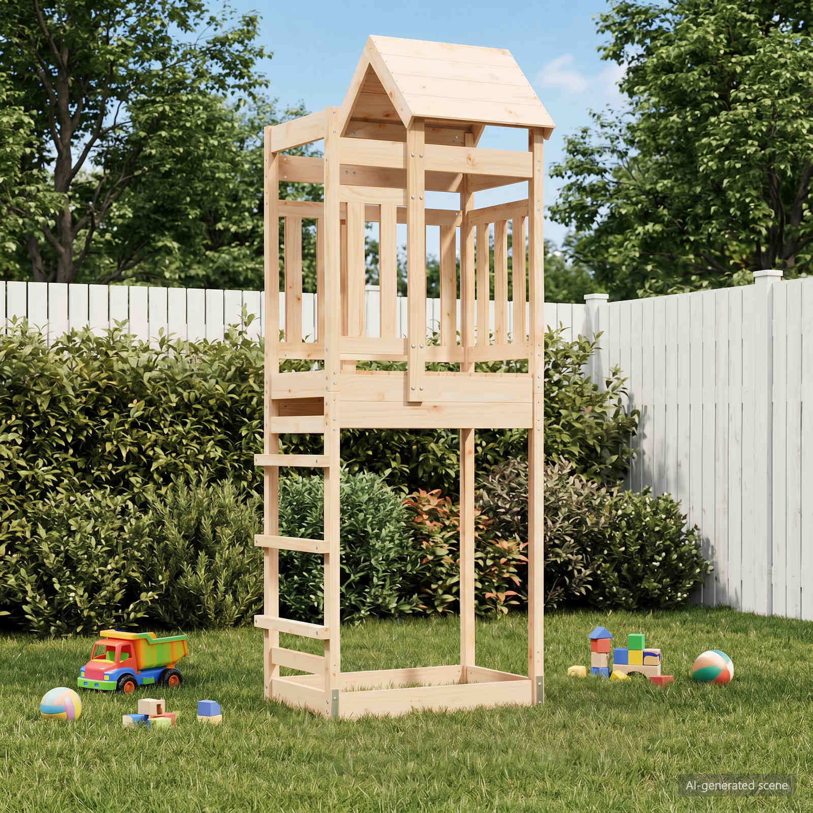 Spielturm Braun Massives Kiefernholz