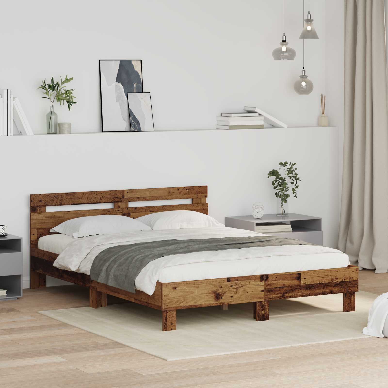 Bettrahmen Altholz 120 x 200 cm Holzwerkstoff