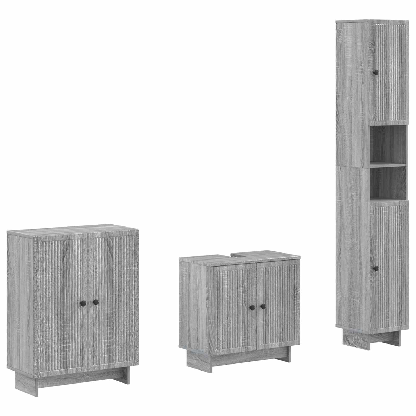 3-teiliges Badezimmer-Schranksystem EDE Sonoma-Grau