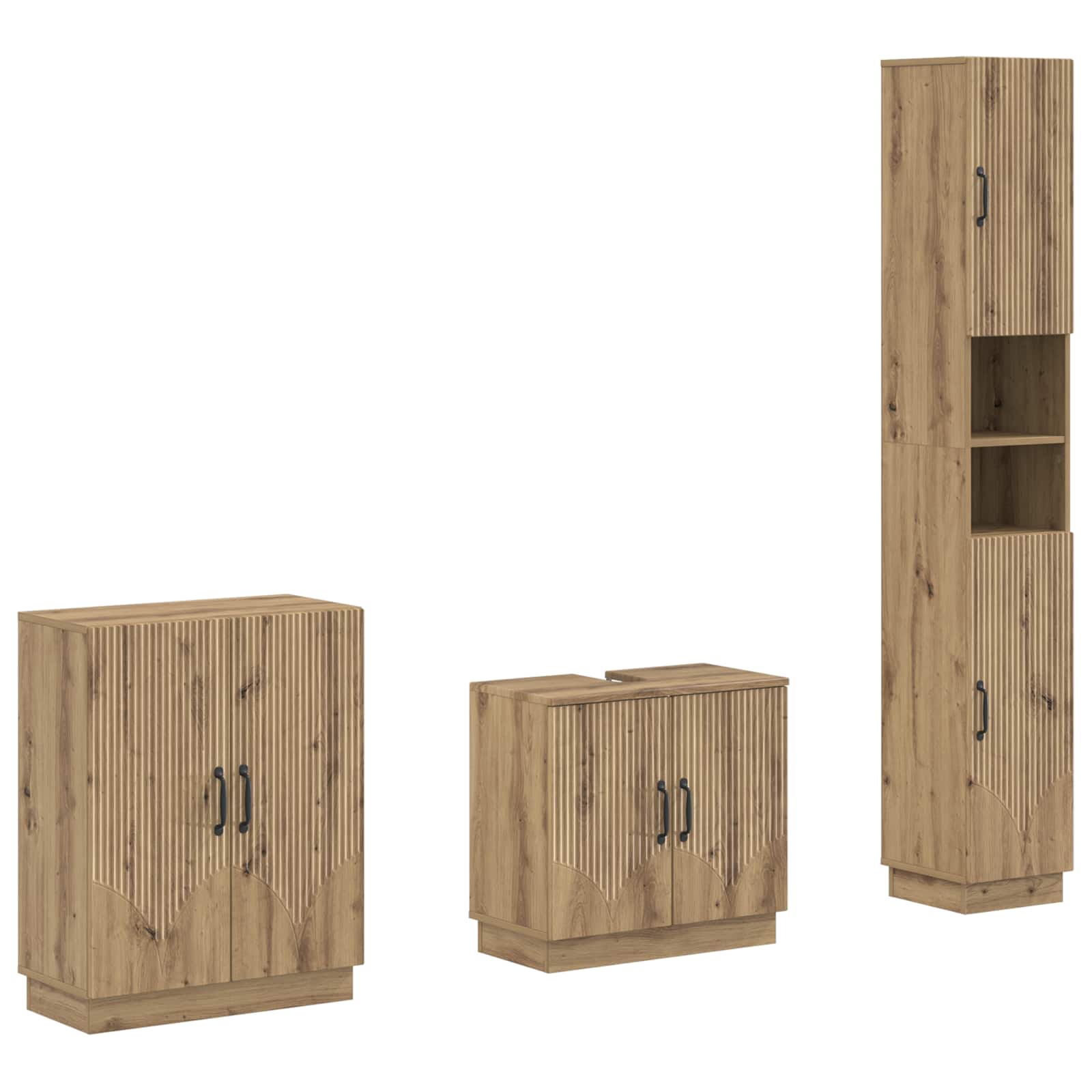 3-teiliges Badezimmer-Schranksystem HOORN Artisan-Eiche
