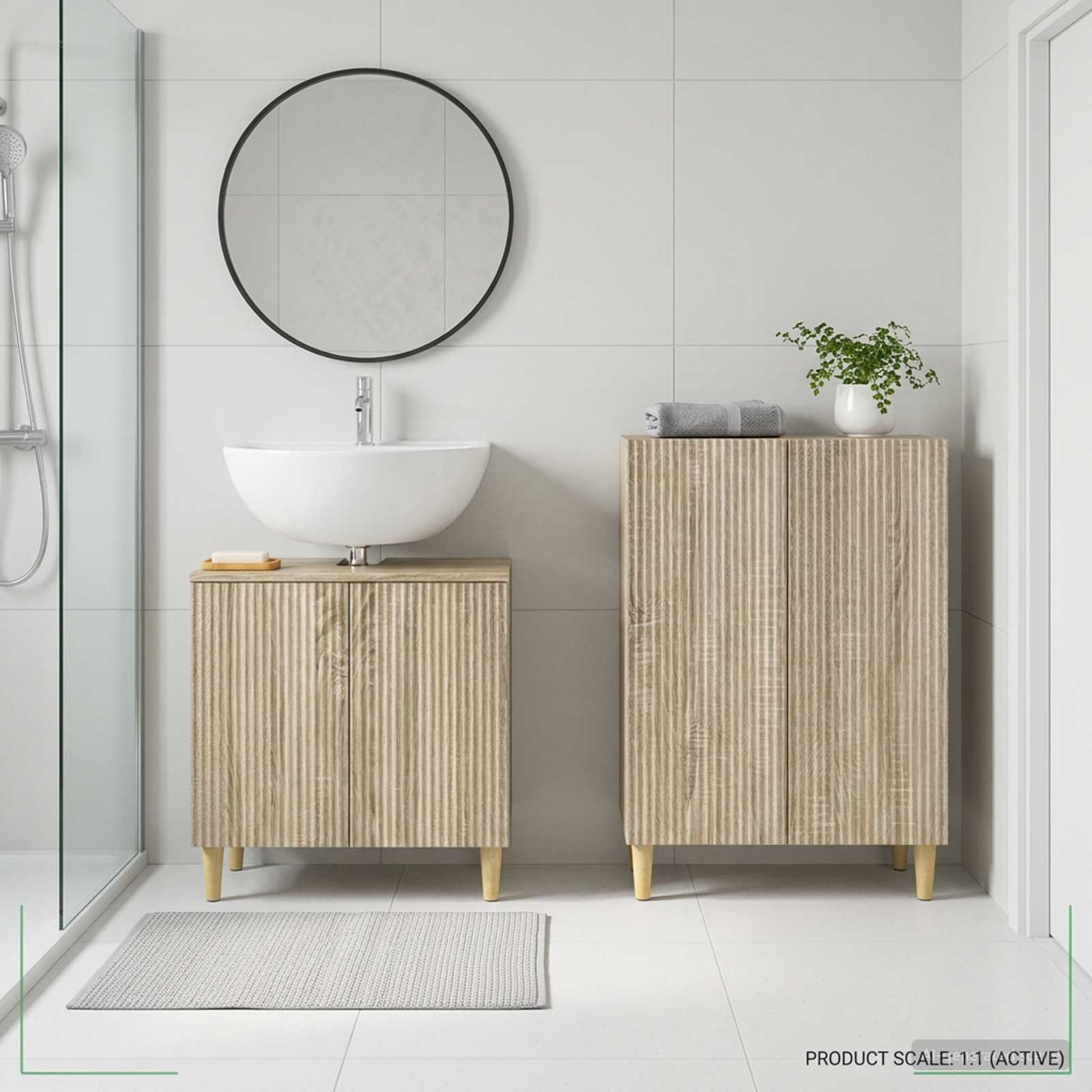 2-teiliges Badezimmer Schrank Set ARNHEM Sonoma-Eiche