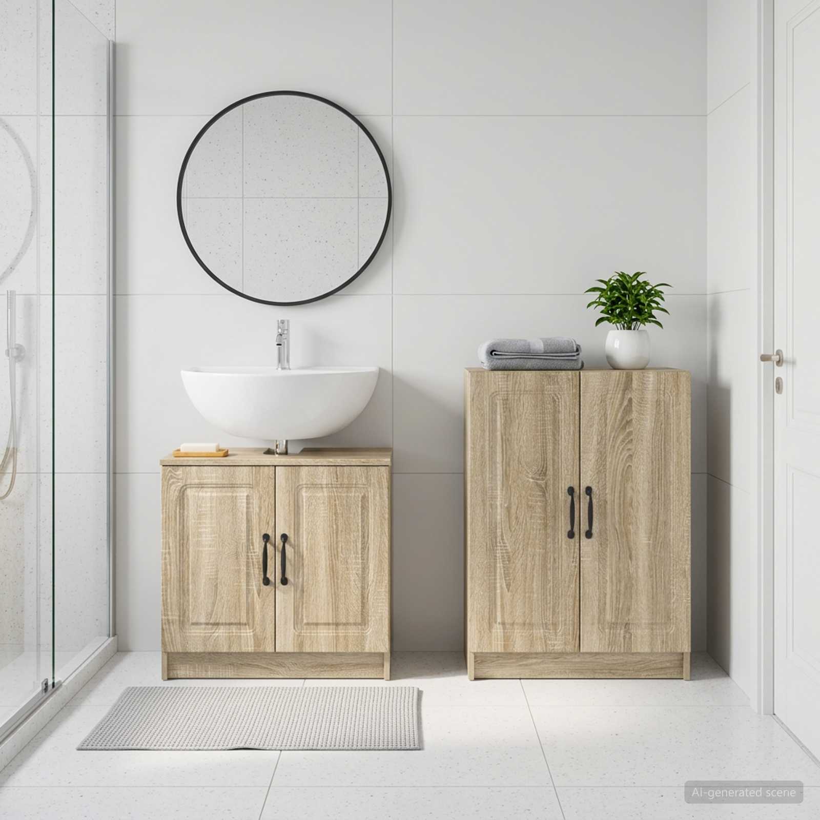 2-teiliges Badezimmer Schrank Set UTRECHT Sonoma-Eiche