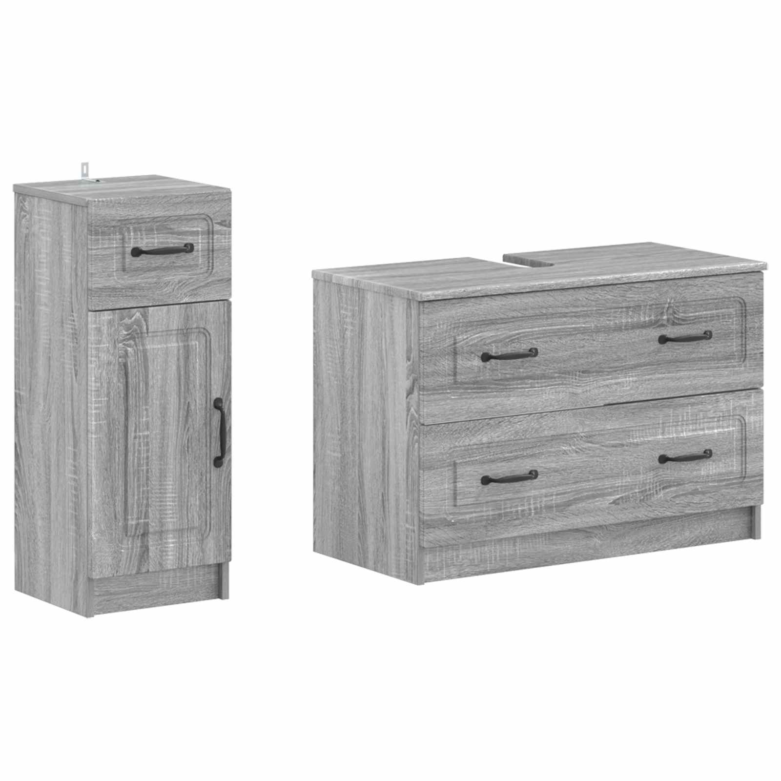 2-teiliges Badezimmer Schrank Set UTRECHT Sonoma-Grau