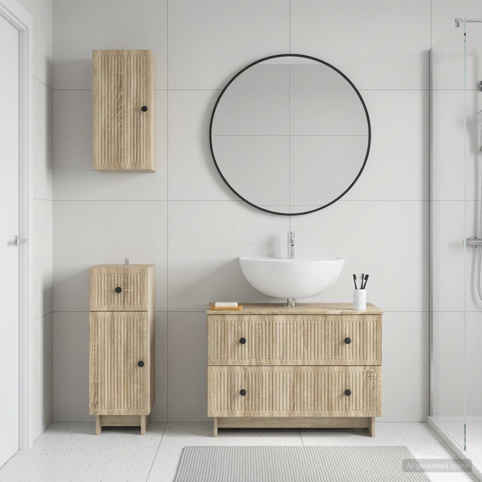 3-teiliges Badezimmer-Schranksystem EDE Sonoma-Eiche
