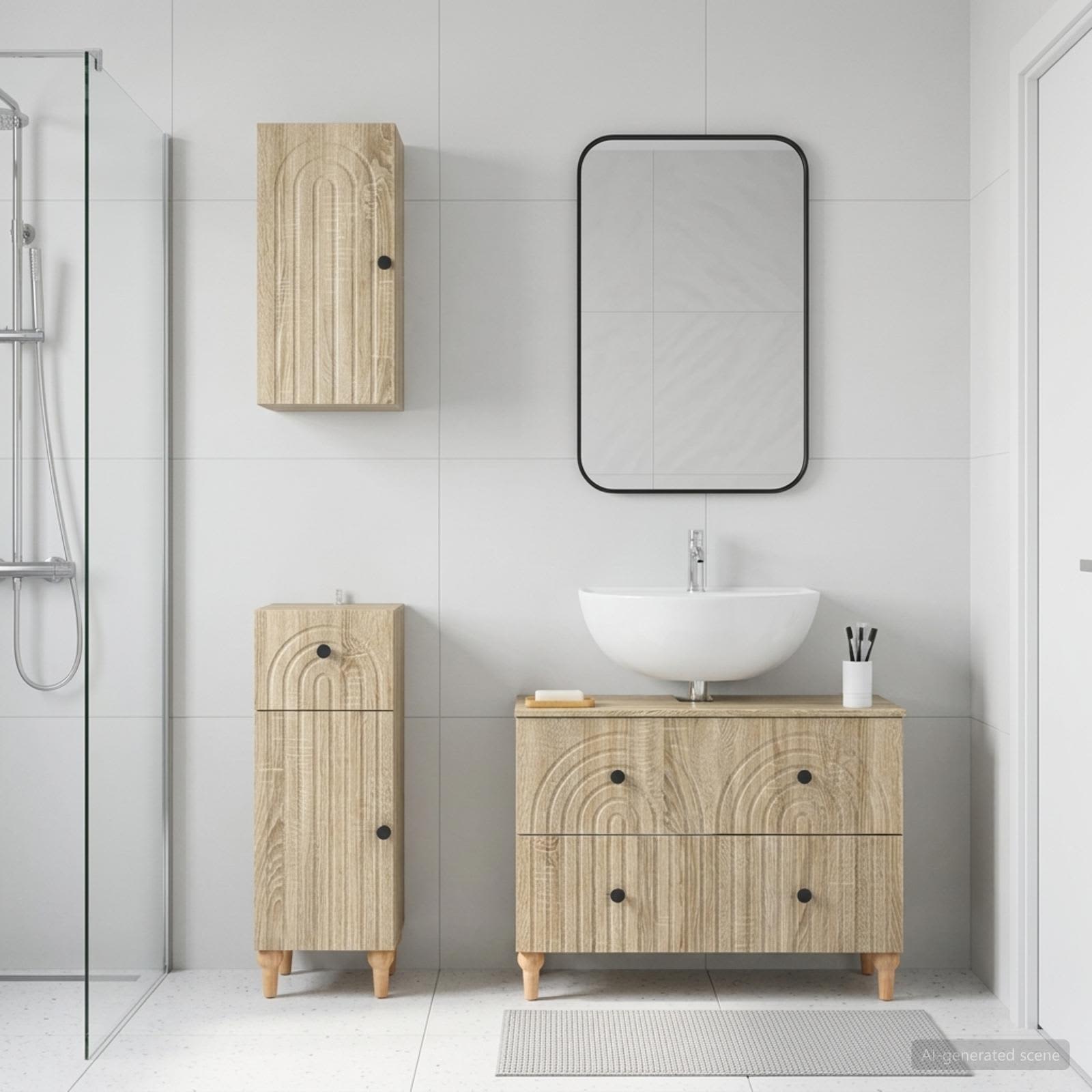 3-teiliges Badezimmer-Schranksystem ALKMAAR Sonoma-Eiche