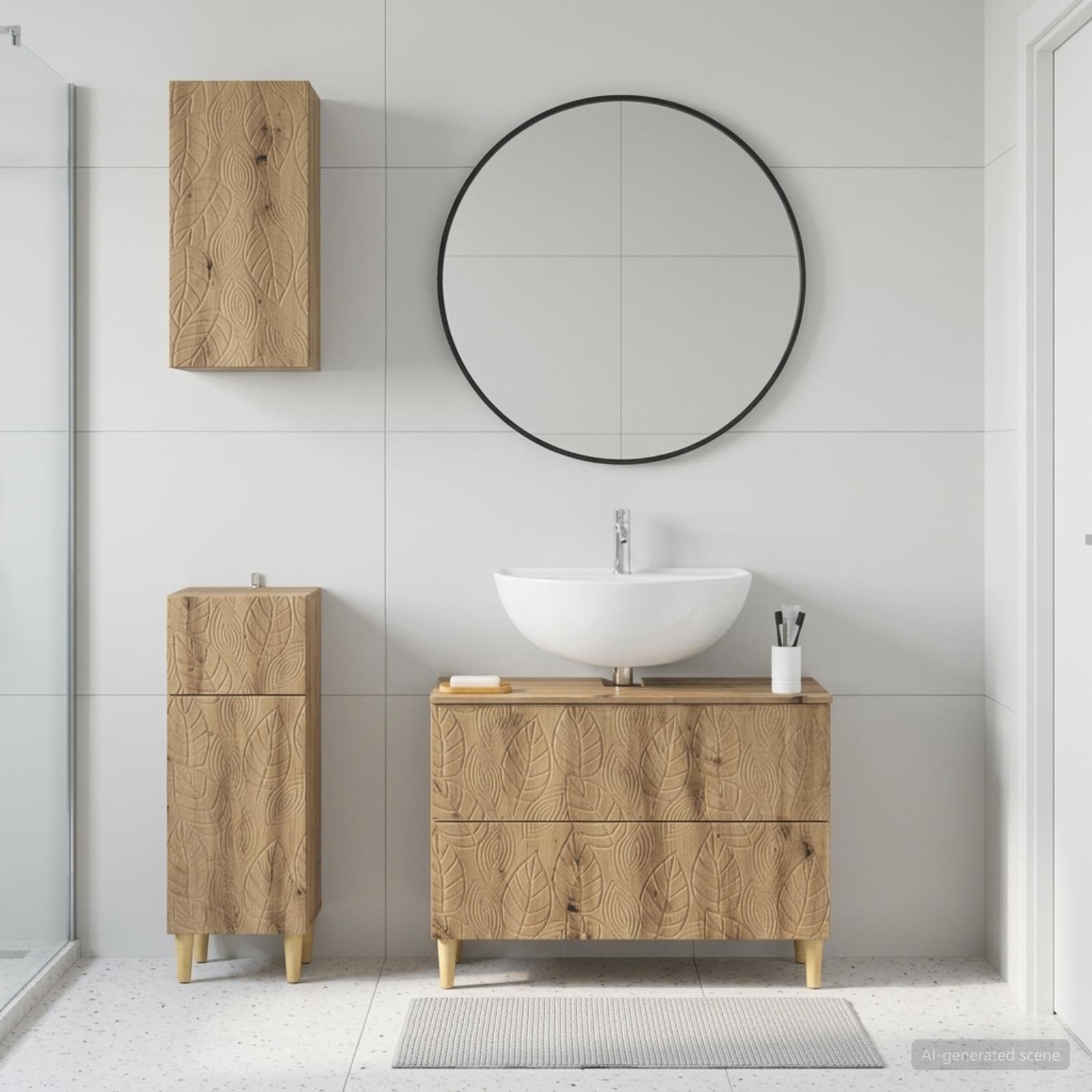 3-teiliges Badezimmer-Schranksystem DELFT Artisan-Eiche