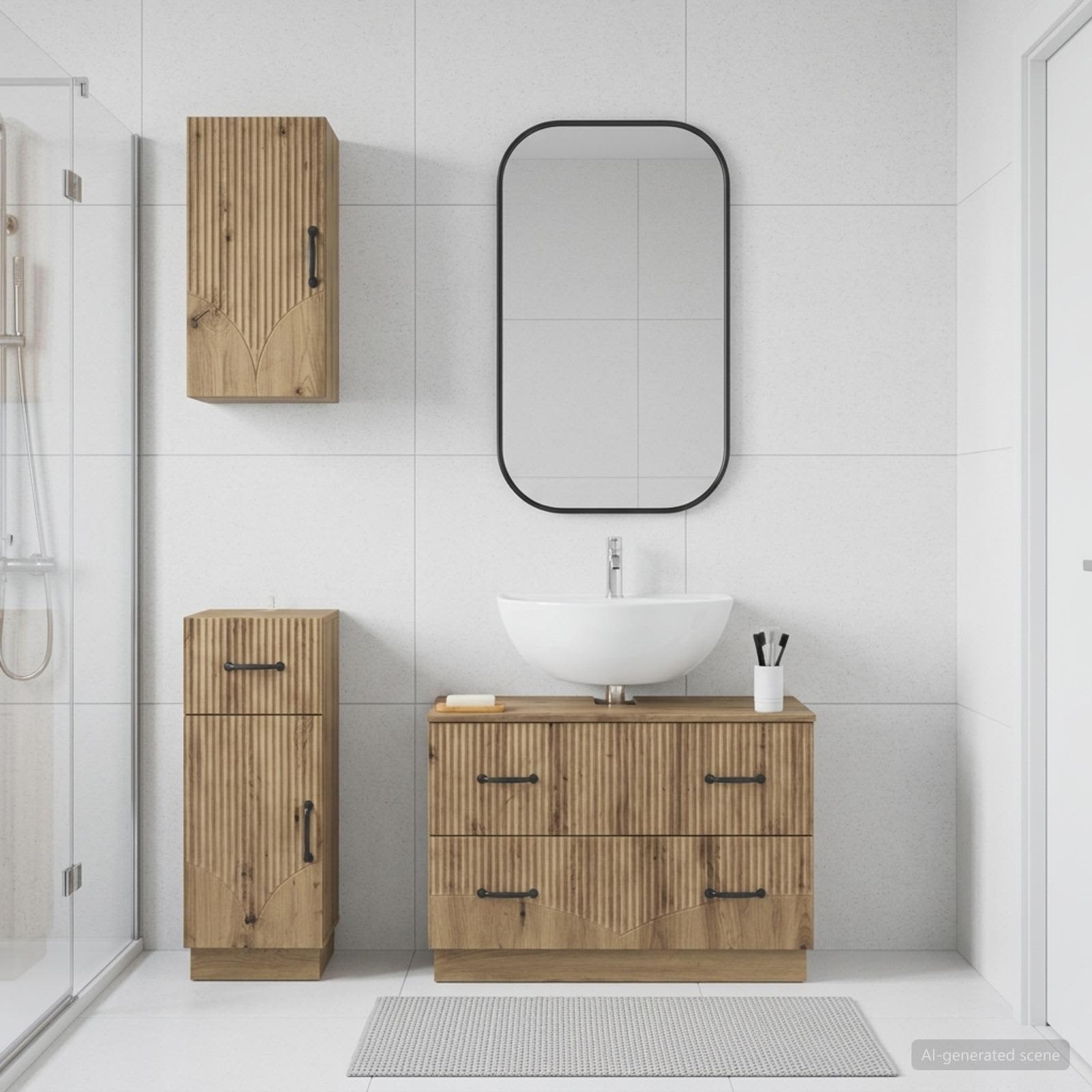3-teiliges Badezimmer-Schranksystem HOORN Artisan-Eiche