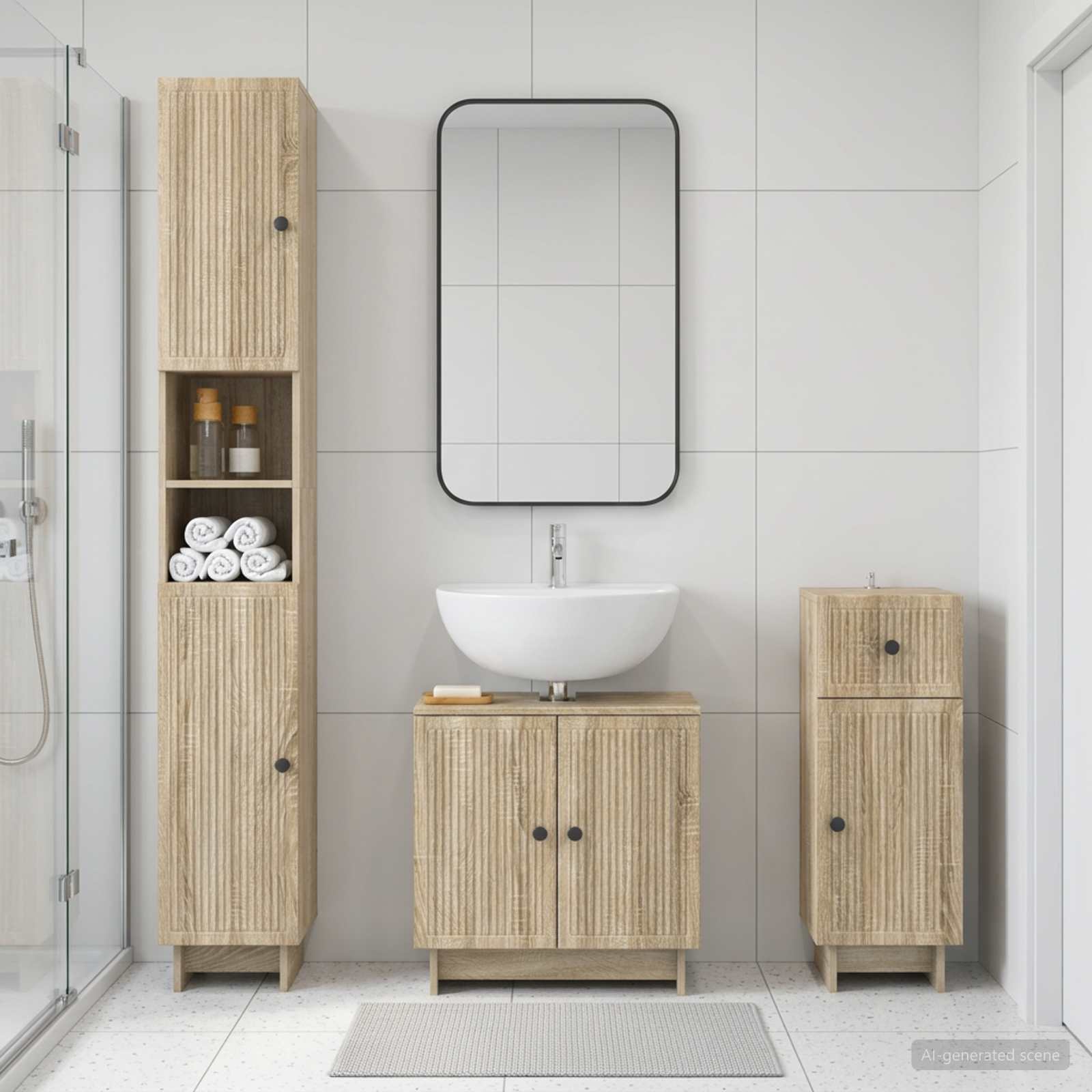 3-teiliges Badezimmer-Schranksystem EDE Holzwerkstoff