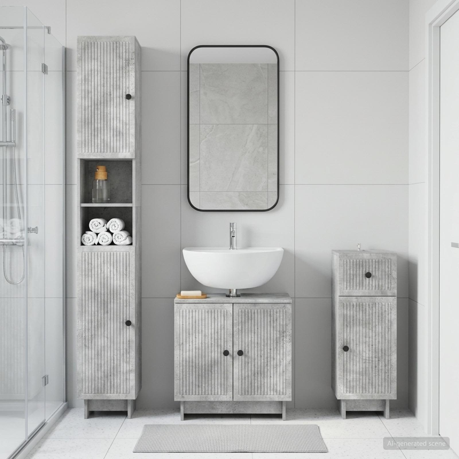 3-teiliges Badezimmer-Schranksystem EDE Holzwerkstoff