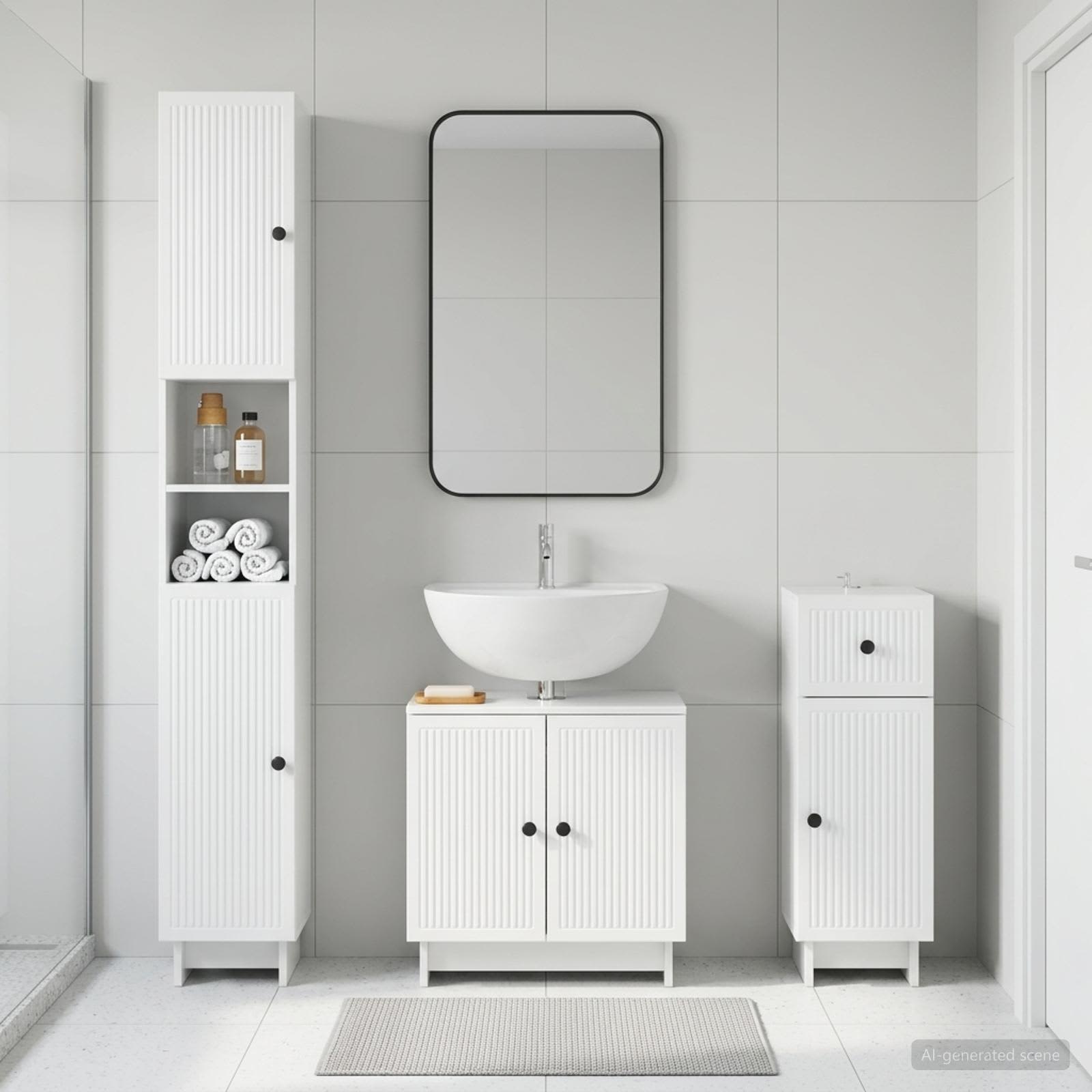 3-teiliges Badezimmer-Schranksystem EDE Holzwerkstoff
