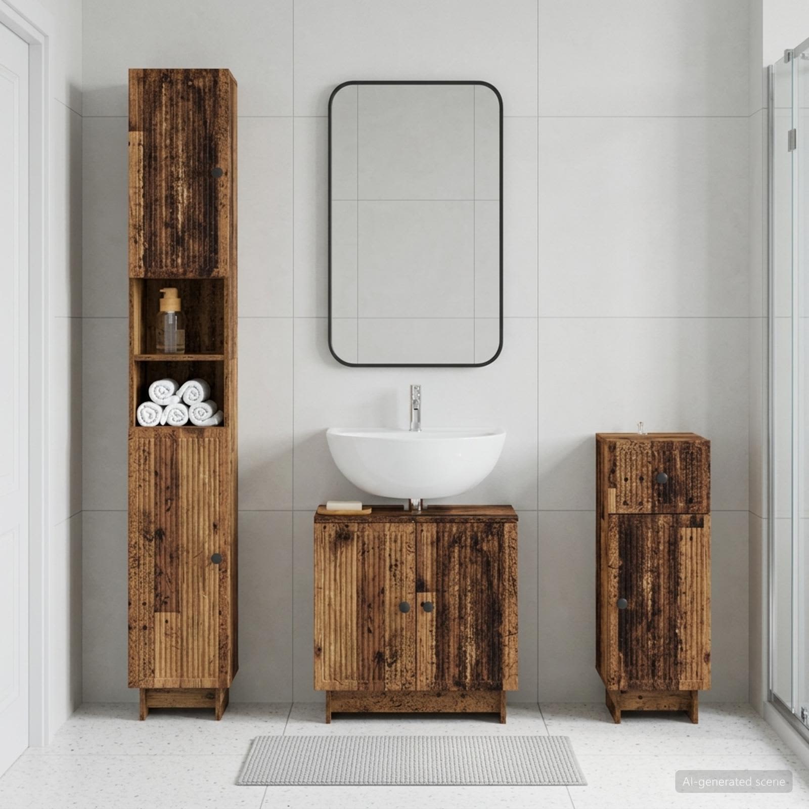 3-teiliges Badezimmer-Schranksystem EDE Holzwerkstoff