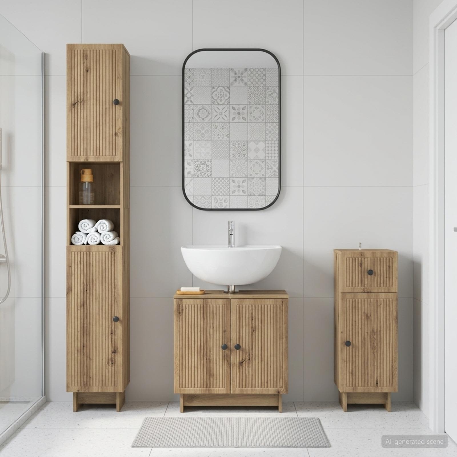 3-teiliges Badezimmer-Schranksystem EDE Holzwerkstoff